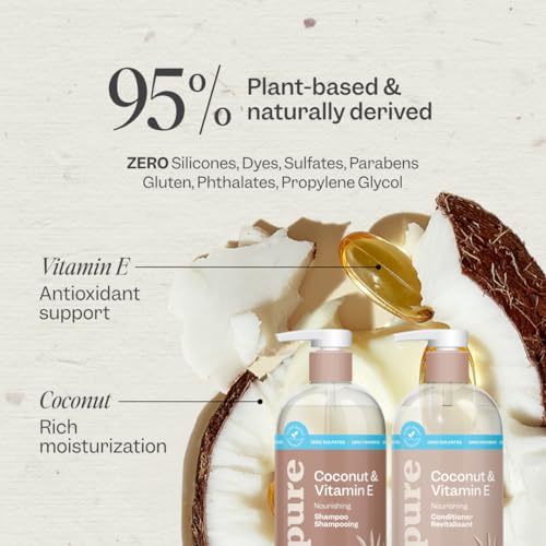 Image 3 of RENPURE Coconut & Vitamin E Nourishing Shampoo for Dry/Normal Hair 24oz