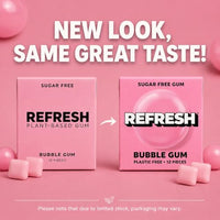 Thumbnail for Image 3 of Refresh Gum Bubblegum, Natural Sugar-Free Xylitol Chewing Gum, 12 Pack