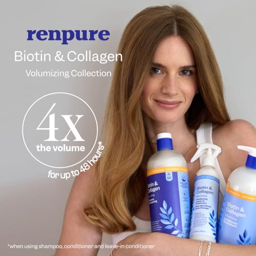 Image 3 of RENPURE Biotin & Collagen Leave-In Conditioner Treatment 8 Fl Oz Pack of 2