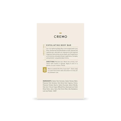 Image 7 of Cremo Exfoliating Body Bar for Men, Bourbon & Oak Scent, 5 Ounce Pack of 12