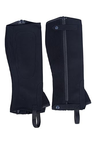 Image 8 of Equestrian Riding Unisex Half Chaps Amara Adult | Synthetic Leather Zip-Up Pair | Accurate Size Chart in Images.