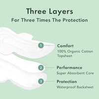 Thumbnail for Image 3 of Rael Organic Cotton Cover Sanitary Pads for Women, Light (Petite, 28 Ct)