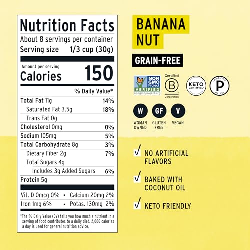 Image 2 of purely elizabeth. Banana Nut Butter Keto Granola Grain-Free 3 Ct 8oz Bags