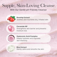 Thumbnail for Image 4 of ARENCIA Rosehip Rice Cake Cleanser, pH Balancing Face Wash with Ceramide for Sensitive Skin, 150ml / 5.07 fl oz