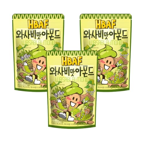 Image 1 of Default Title for the product HBAF Korean Seasoned Almond Nut Wasabi 3x 120 gram pack