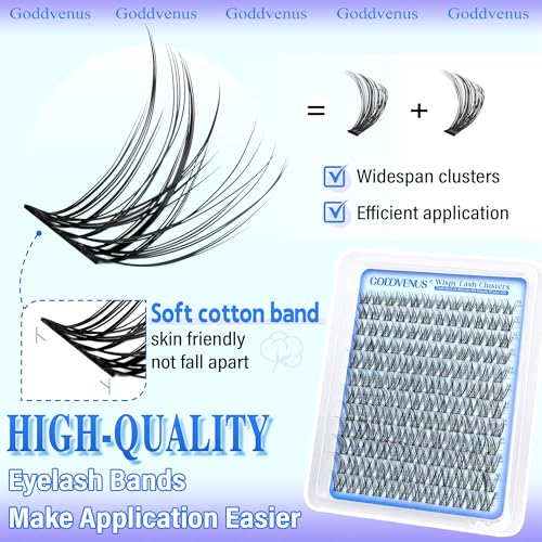 Image 34 of Goddvenus Eyelash Extensions Wispy Natural DIY C Curl Individual Lashes Clusters