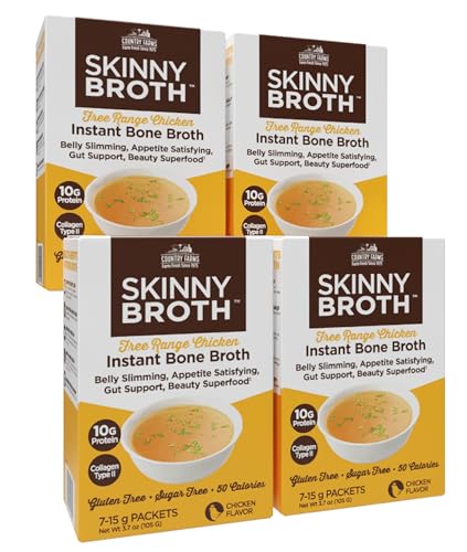 Image 1 of Default Title for the product Country Farms Skinny Broth 7-Day Plan, Instant Chicken Bone Broth, 4 Pack, 28-15g Packets