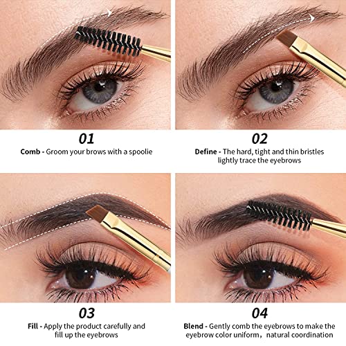 Image 6 of docolor Eyebrow Brush Duo Eyebrow Spoolie 3Pcs