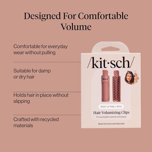 Image 4 of Kitsch Volumizing Hair Clips For Styling for Women - 2pc Terracotta