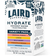 Thumbnail for Image 1 of Default Title for the product Laird Superfood Hydrate Electrolyte Drink Mix with Coconut Water Variety Pack 10 Single Serve Stick Packs
