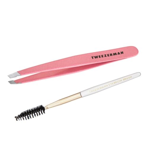 Image 8 of Tea Rose Full Slant Tweezer & Brush for the product Tweezerman Slant Tweezer