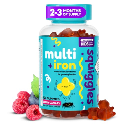 Image 1 of Default Title for the product Squiggles Kids Multivitamin + Iron Gummies, Low Sugar Gummy Vitamins, 100ct
