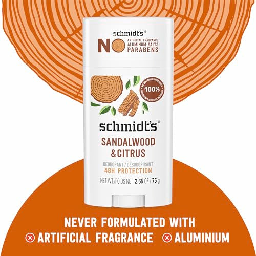 Image 5 of Schmidt's Aluminum-Free Vegan Deodorant Sandalwood & Citrus 2.65 oz