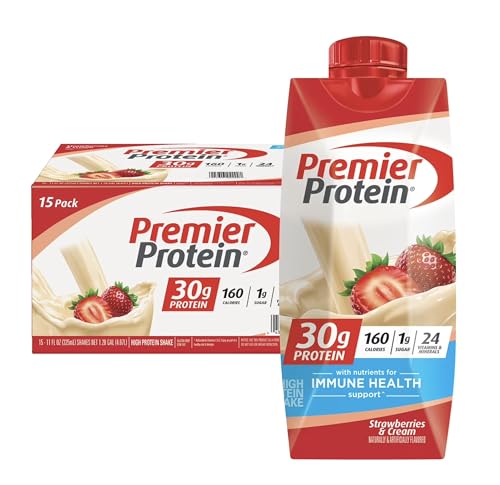 Image 1 of Default Title for the product Premier Protein Shake, Strawberries & Cream, 11 fl oz, 15 Pack