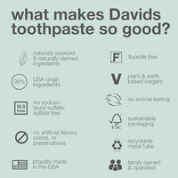 Thumbnail for Image 5 of Davids Kids & Adults Fluoride Free Whitening Strawberry Watermelon 5.25oz