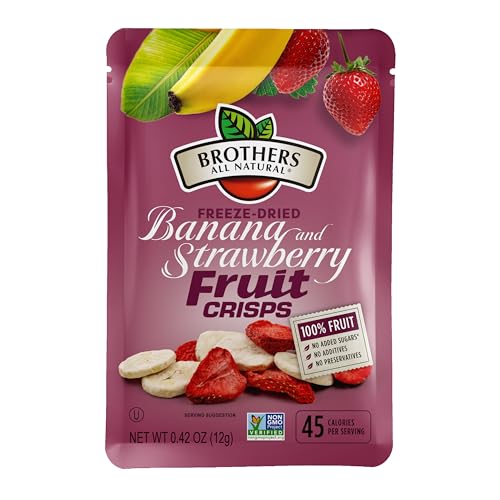 Image 1 of Default Title for the product Brothers-ALL-Natural Freeze Dried Fruit Crisps, Banana Strawberry, 0.42 Oz (Pack of 24)