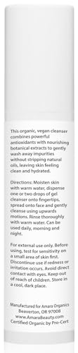 Image 2 of Organic Vitamin C Facial Cleanser with Resveratrol - USDA Certified Organic Face Wash - 1.7 fl oz