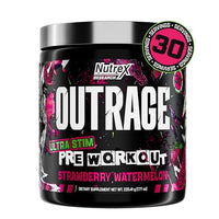 Thumbnail for Image 1 of Strawberry Watermelon / 8 Ounce (Pack of 1) for the product Nutrex Research Outrage Ultra HIGH STIM Pre-Workout Powder for Men