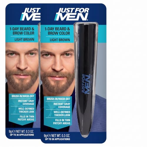 Image 8 of Light Brown / 1 Count (0.3 Fl Oz, Pack of 2) for the product Just for Men 1-Day Beard & Brow Color