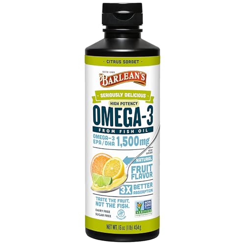 Image 1 of Default Title for the product Barlean's Citrus Sorbet Omega-3 Fish Oil, 16oz