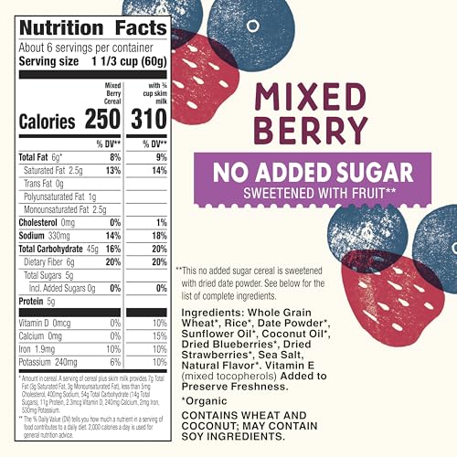 Image 2 of Cascadian Farm Cereal Mixed Berry No Added Sugar Organic 12.5 Ounce