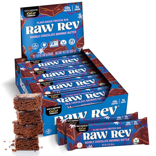 Image 1 of Default Title for the product Raw Rev Glo Protein Bar, Double Chocolate Brownie Batter, 12 Bars