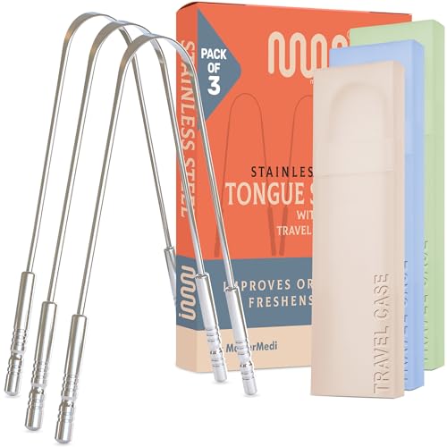 Image 9 of Pack of 3 with Case Stailess Steel for the product MasterMedi Tongue Scraper
