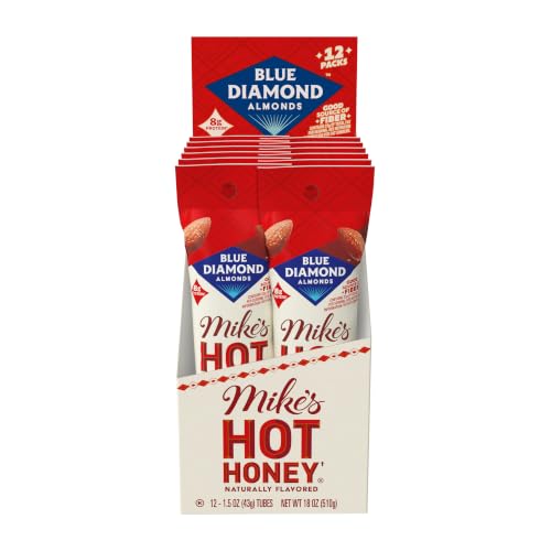 Image 1 of 1.5 Ounce (Pack of 12) for the product Blue Diamond Almonds Mike's Hot Honey Snack Nuts, 1.5 oz, Pack of 12