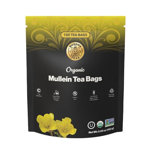 Image 6 of Buddha Teas Organic Mullein Leaf Tea - Herbal Tea & Caffeine Free