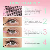 Thumbnail for Image 6 of AZENLO Manga Lash Clusters Spider Lashes Anime False Eyelashes Kit 10-16mm
