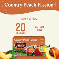 Thumbnail for Image 3 of Celestial Seasonings Country Peach Passion Herbal Tea, 20 Tea Bags Box (Pack of 2)