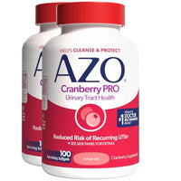 Thumbnail for Image 1 of 100 Count (Pack of 2) for the product AZO Cranberry Pro Urinary Tract Health Supplement 600mg PACRAN, 1 Serving, Sugar Free, Non-GMO 100 Softgels Pack of 2