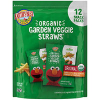 Thumbnail for Image 1 of 0.5 Ounce (Pack of 12) for the product Earth's Best Organic Kids Snacks, Sesame Street Toddler Snacks, Organic Garden Veggie Straws, .5 oz Bags, 12 Count