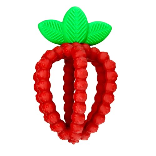 Image 1 of Red for the product RAZBABY Bites Silicone Baby Teething Toy