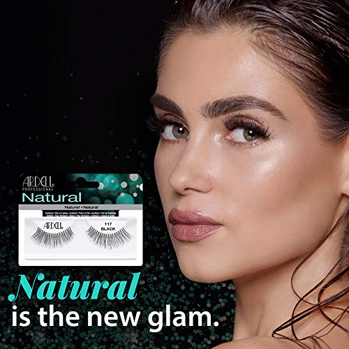 Image 2 of Ardell False Eyelashes 117 - Black, Natural Look & Flared Wispy Strip Lashes for Everyday Glam, 4 Pack