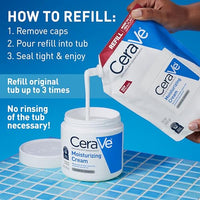 Thumbnail for Image 3 of CeraVe Moisturizing Cream, Face & Body Moisturizer, Dry Skin, 16oz Refill