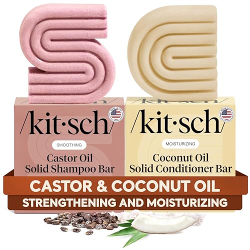 Image 1 of Default Title for the product Kitsch Castor Oil Shampoo Bar & Coconut Oil Conditioner Bar – 2pc set