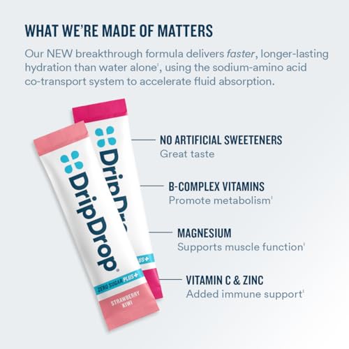 Image 3 of DripDrop Hydration Zero Sugar Plus & Bold Electrolyte Packets Bundle, 32 Ct