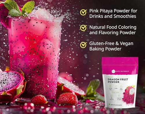 Image 2 of Kate Naturals Dragon Fruit Powder & Strawberry Powder Bundle (4oz each)