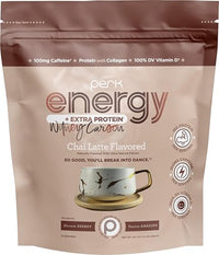 Thumbnail for Image 1 of Default Title for the product Perk Energy + Extra Protein Powder 1.3 LB Chai Latte Gluten-Free