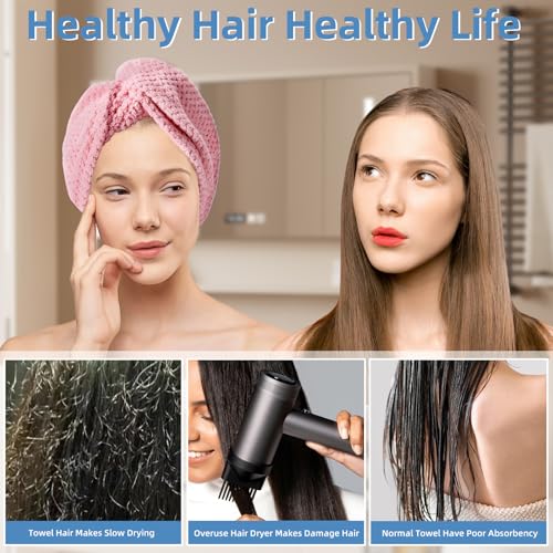 Image 6 of Amrules Hair Towel Wrap, 4 Packs Turbans for Wet Hair, 9.8" x 25.6"
