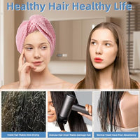 Thumbnail for Image 6 of Amrules Hair Towel Wrap, 4 Packs Turbans for Wet Hair, 9.8