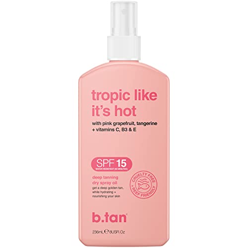 Image 1 of Default Title for the product B.TAN 15 SPF Tanning Oil - Dark Intensifier Dry Spray, Sun Tan Bronzer