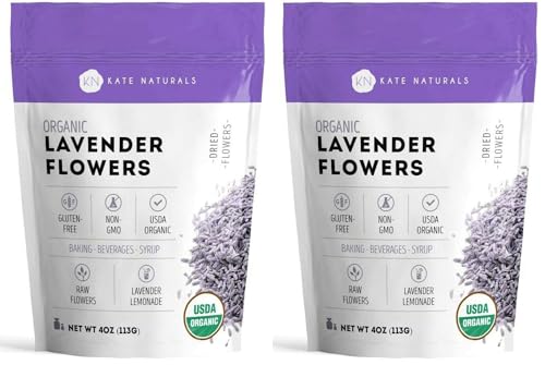Image 2 of 4 Ounce (Pack of 2) for the product Kate Naturals Dried Lavender Flowers for Tea, Syrup, Lemonade (4oz)