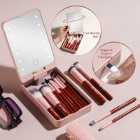 Thumbnail for Image 5 of BS-MALL Makeup Brushes Foundation Powder Concealers Eye Shadows Makeup Set with LED Light Mirror 14 Pcs