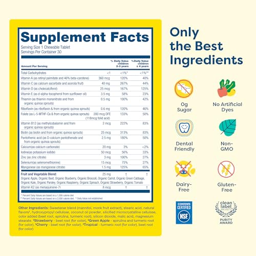 Image 3 of HIYA Daily Kids Multivitamin, 15+ Essential Vitamins & Minerals, 30ct