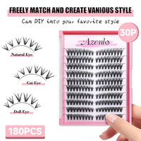 Thumbnail for Image 3 of Azenlo Natural Lash Clusters Kit Wispy Eyelash Clusters 120 pcs Cluster Eyelash Extensions C Curl Individual Lashes 10-16 mm Mix Length Natural Look (Left&Right 30D KIT 120Pcs)
