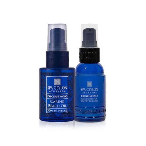 Image 1 of Default Title for the product SPA CEYLON Father's day Gifting Precious Wood Beard Oil & Frankincense Face Protector Day Cream