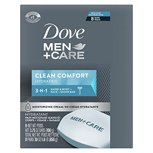 Image 2 of DOVE MEN + CARE Body and Face Bar, Clean Comfort Hydrating, Bars, 3.75 Ounce (Pack of 32)