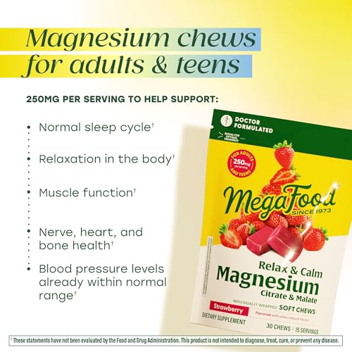 Image 3 of MegaFood Relax + Calm Magnesium Complex, Strawberry, 30 Soft Chews (2 Pack)